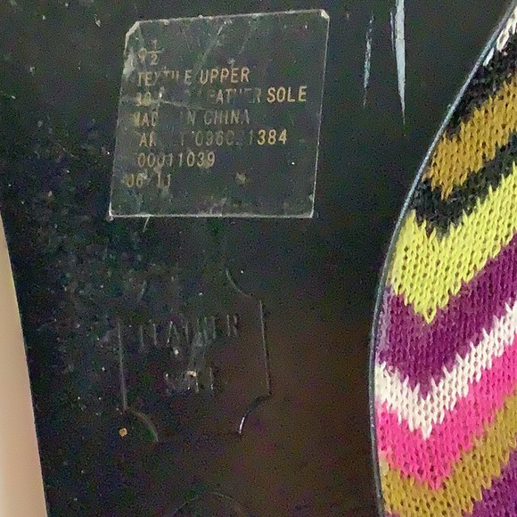 Missoni For Target Purple Green Sweater Knit Zig Zag Chevron Ballet Flats Sz 9.5 - Picture 11 of 12